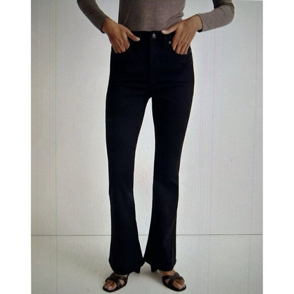 Madewell High Rise Skinny Flare Jeans in Black Frost Wash Size 29 - Picture 1 of 16